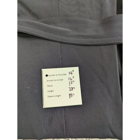 Ann Taylor Womens Dress Size 0 XS Trench Military Inspired Faux Wrap Black Navy - Picture 13 of 13